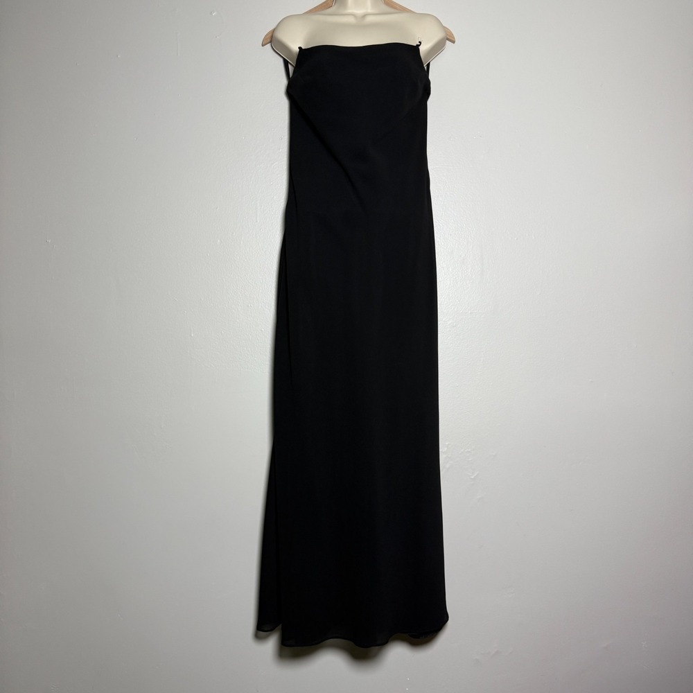 Jessica McClintock Womens Maxi Dress 10 Black Millenium Bridal Gown 90s Prom 00s